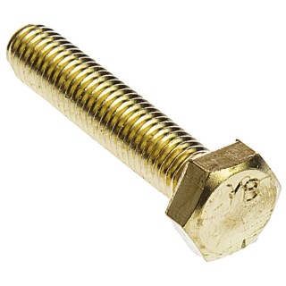 RS PRO Plain Brass Hex Bolt M8 x 40 mm DIN 933, Grade A2, Plain Finish 483-2441