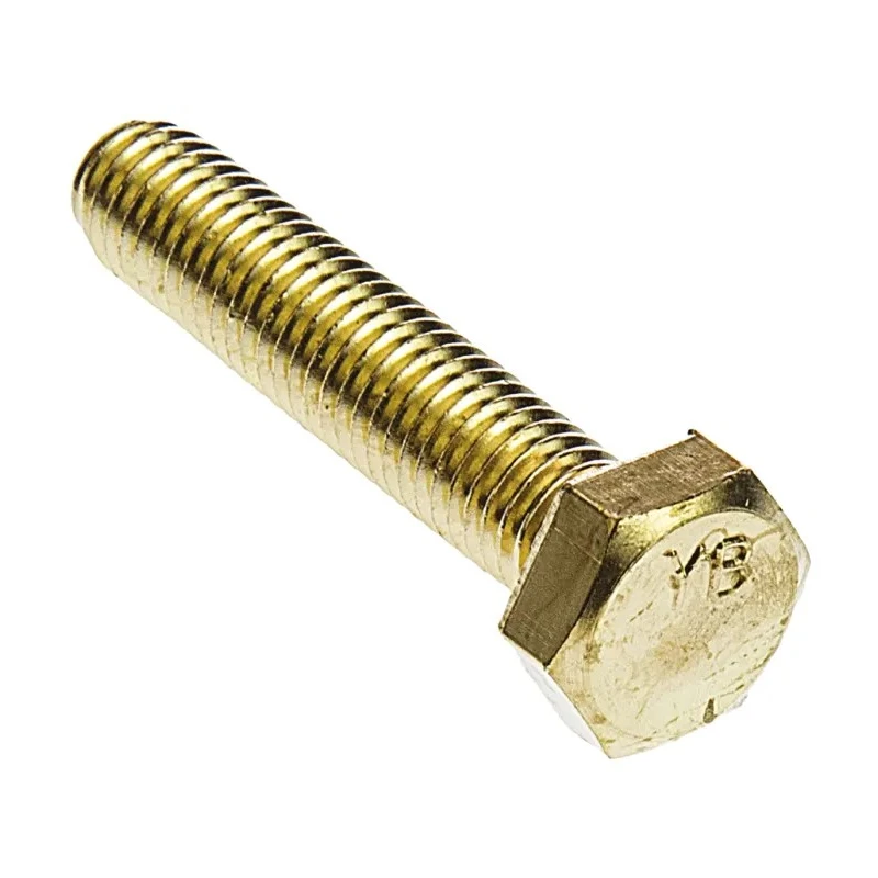 RS PRO Plain Brass Hex Bolt M8 x 40 mm DIN 933, Grade A2, Plain Finish 483-2441