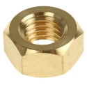 RS PRO Plain Brass Hex Nut M12, DIN 934, Plain Finish, 10mm Height 483-2564