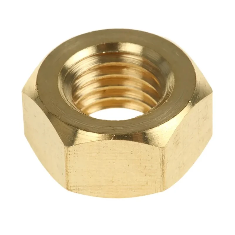 RS PRO Plain Brass Hex Nut M12, DIN 934, Plain Finish, 10mm Height 483-2564