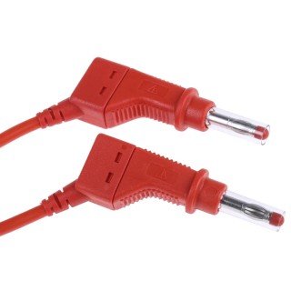 Staubli Connector Test Lead 32A, 600V, Red, 1 m Lead Length 66.9407-100-22
