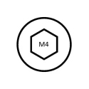 RS PRO Plain Stainless Steel Hex Nut M4, DIN 934 483-2508