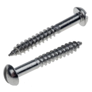 RS PRO Stainless Steel Slot Round Head Wood Screw, Metric Thread, Plain Finish, 20 mm Length 483-3056