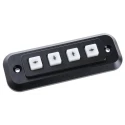 Storm IP65 4 Key Polymer Keypad with Matrix Output, Polymer Housing, IP65, 42.5x118.5mm Cutout, 180g Operating Force IP65