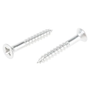RS PRO Pozidriv Countersunk Stainless Steel Wood Screw, Plain Finish, Metric Thread, 25mm Length 483-3113