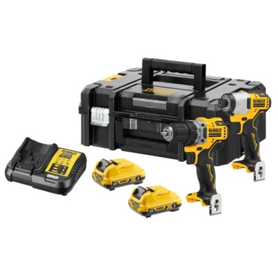 DeWALT 12V Cordless Power Tool Kit Brushless Motor 2x3Ah Batteries Type G - British 3-Pin DCK2110L2T-GB