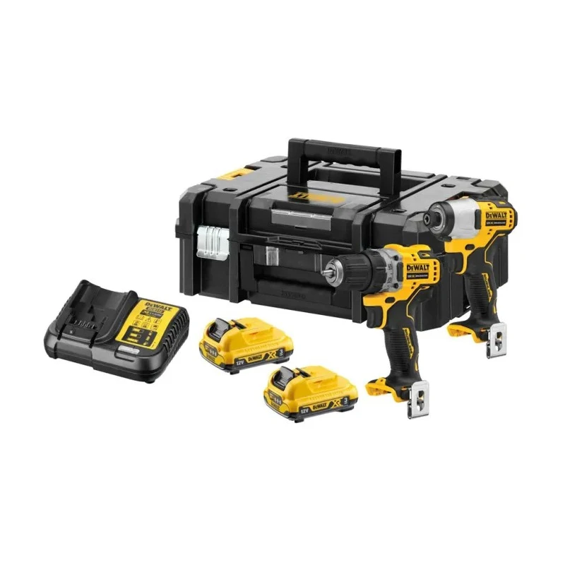 DeWALT 12V Cordless Power Tool Kit Brushless Motor 2x3Ah Batteries Type G - British 3-Pin DCK2110L2T-GB