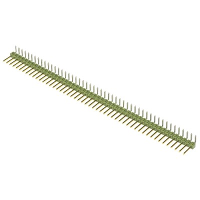 TE Connectivity AMPMODU MOD II Series Right Angle Through Hole Pin Header 50 Contacts 2.54mm Pitch 3A 750V 5-826631-0