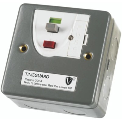 Timeguard 13A 1 Gang Fused Spur Passive RCD 230V AC Grey RCD16MLN