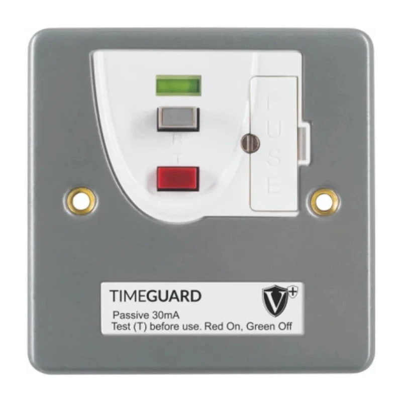 Timeguard 13A 1 Gang Fused Spur Passive RCD 230V AC Grey RCD16MLN