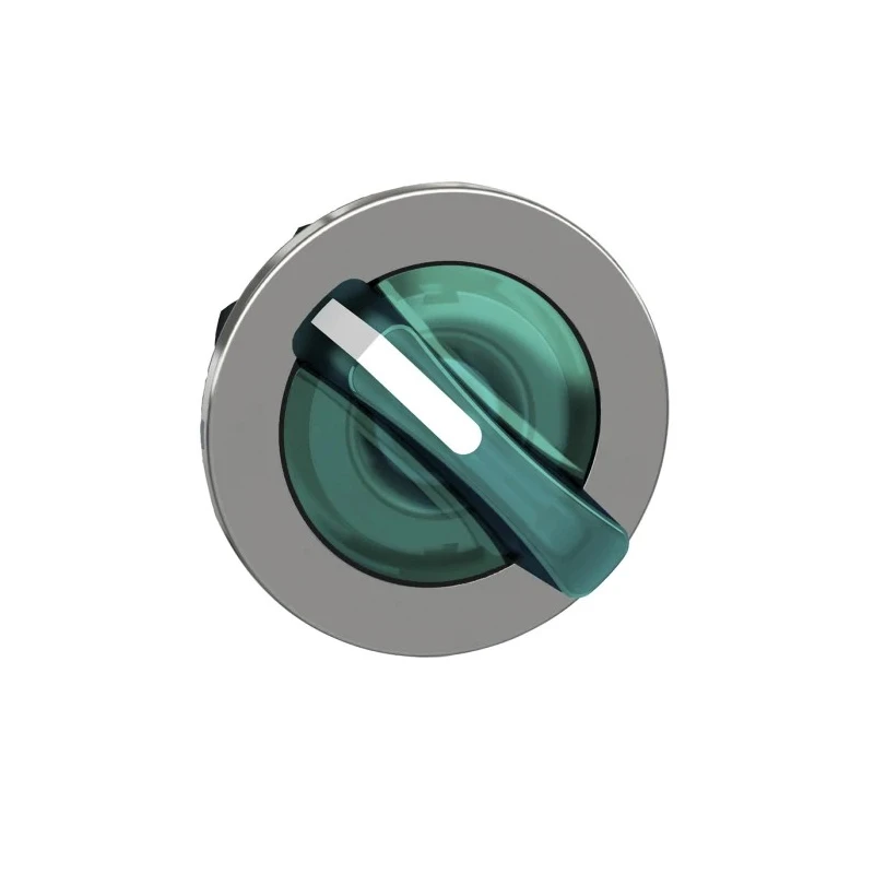 Schneider Electric ZB4 Series 2 Position Illuminated Selector Switch Head, 30 mm Cutout, Green Handle, IP67, IP66 ZB4FK1233