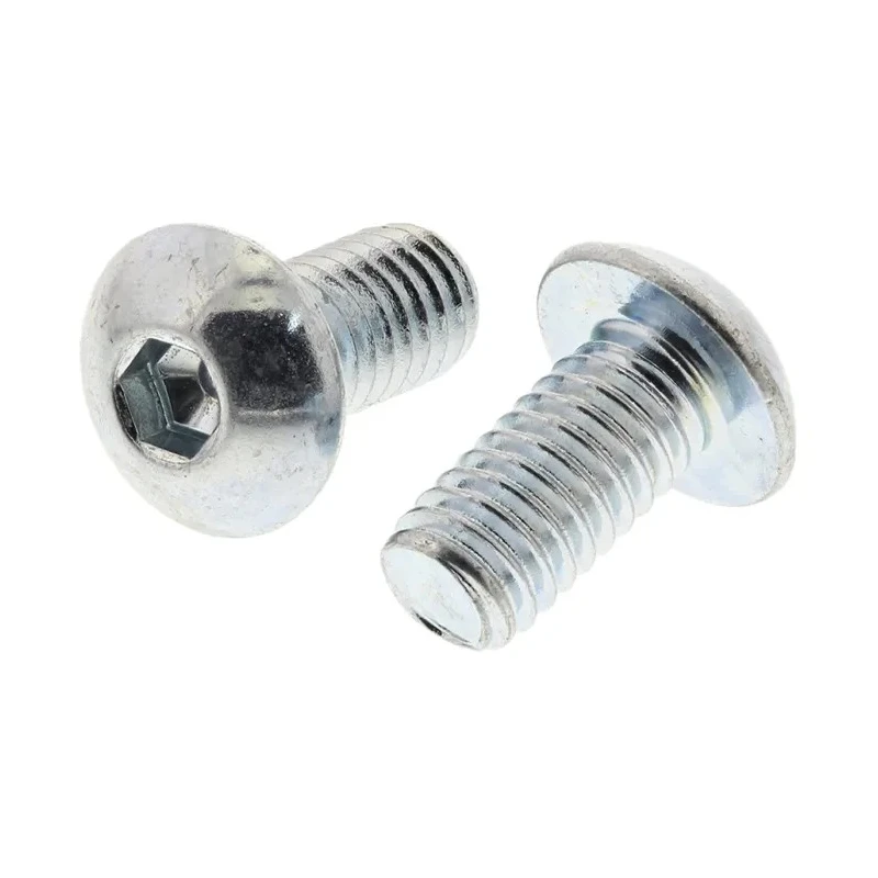 RS PRO Bright Zinc Steel Hex Socket Button Screw M4 x 8 mm 483-9571