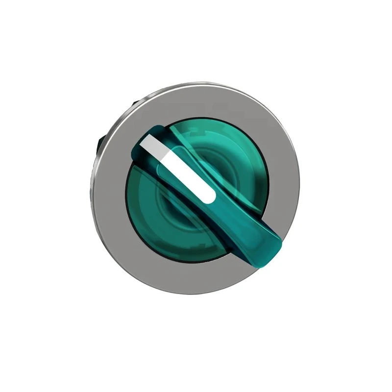 Schneider Electric ZB4 Series 2 Position Illuminated Selector Switch Head 30 mm Cutout Green Handle IP69 IP67 IP66 ZB4FK1433