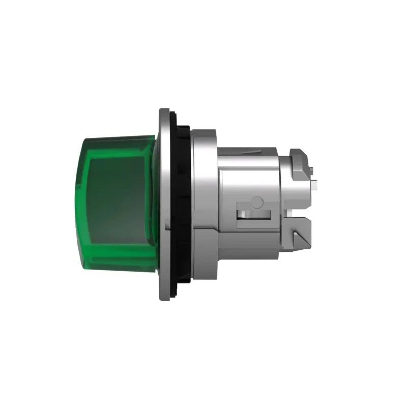 Schneider Electric ZB4 Series 2 Position Illuminated Selector Switch Head 30 mm Cutout Green Handle IP69 IP67 IP66 ZB4FK1433