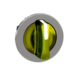 Schneider Electric ZB4 Series 3 Position Illuminated Selector Switch Head, 30 mm Cutout, Yellow Handle, IP67 IP66 ZB4FK1383