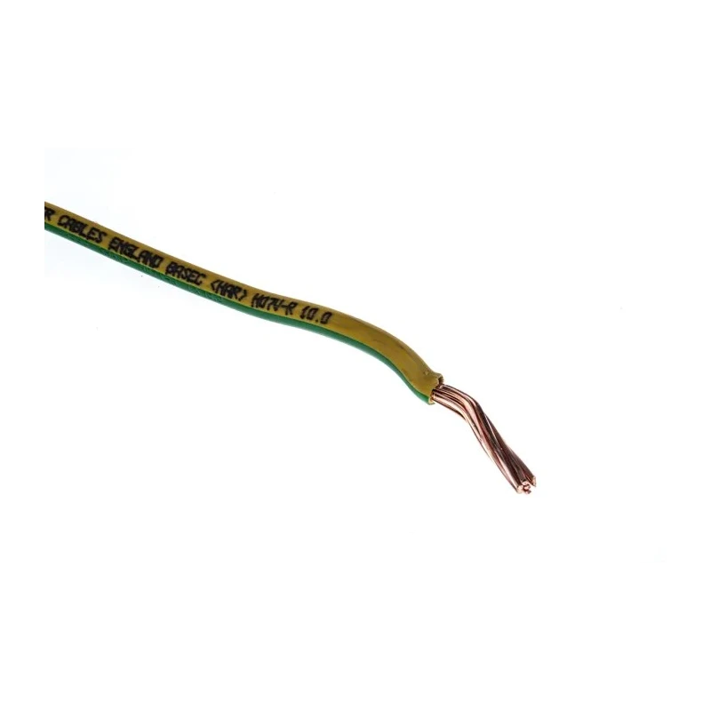 RS PRO 6491X Series Green Yellow Hook Up Wire 7x1.35 mm Strands 50m Polyvinyl Chloride 185-3908