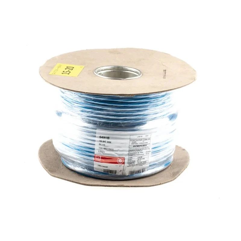 RS PRO 6491B Series Blue Hook Up Wire 7 x 1.7 mm Core Strands 100 m Thermoplastic Polyolefin 450/750V 90°C 185-3959