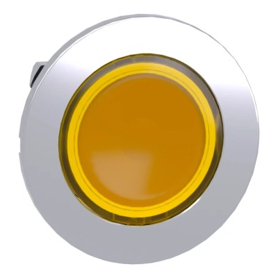 Schneider Electric Flush Yellow LED Pilot Light Head Harmony 30 mm Cutout 240V IP66 IP67 IP69 IP66K Round ZB4FW383