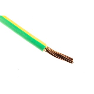 RS PRO 6491B Series Green, Yellow Hook Up Wire, 7/2.14 mm Core Strands, 50 m Length, Thermoplastic Polyolefin 185-3967