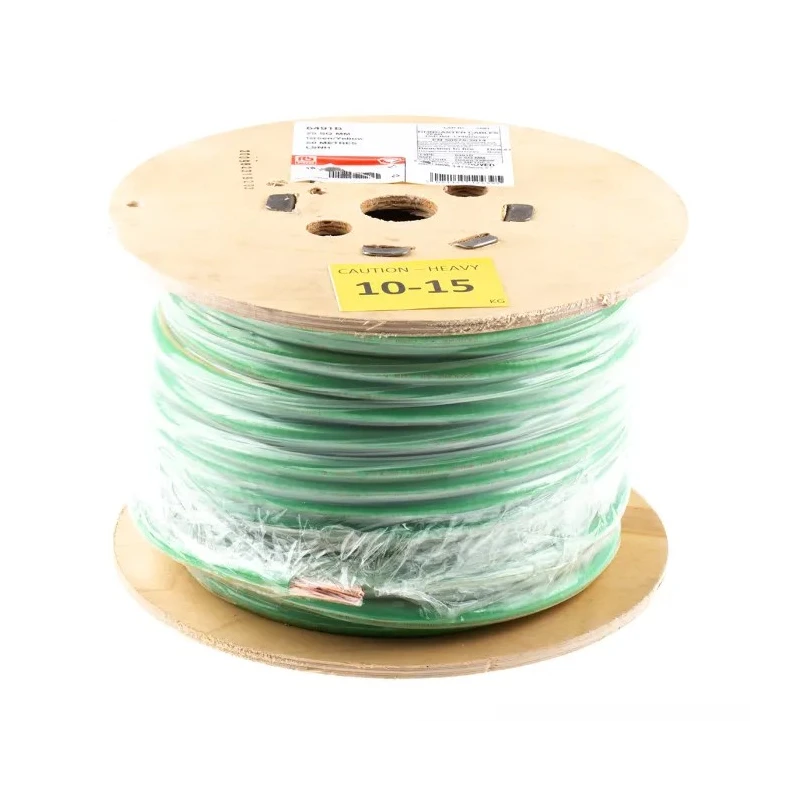 RS PRO 6491B Series Green, Yellow Hook Up Wire, 7/2.14 mm Core Strands, 50 m Length, Thermoplastic Polyolefin 185-3967