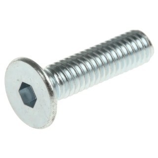 RS PRO Bright Zinc Plated Steel Hex Socket Countersunk Screw M4 x 16 mm 483-9818