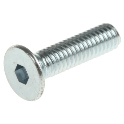 RS PRO Bright Zinc Plated Steel Hex Socket Countersunk Screw M4 x 16 mm 483-9818