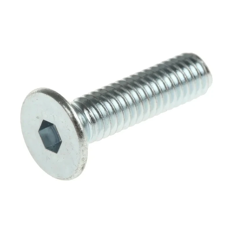 RS PRO Bright Zinc Plated Steel Hex Socket Countersunk Screw M4 x 16 mm 483-9818