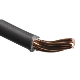 RS PRO 6491B Series Black Hook Up Wire 7 x 2.52 mm Core Strands, 50 m Length, Thermoplastic Polyolefin Jacket 185-3983