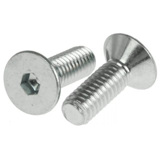 RS PRO Bright Zinc Plated Steel Hex Socket Countersunk Screw M4 x 12 mm 483-9802