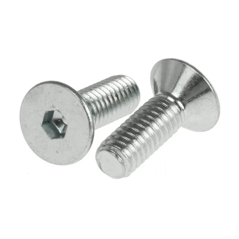 RS PRO Bright Zinc Plated Steel Hex Socket Countersunk Screw M4 x 12 mm 483-9802
