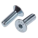 RS PRO Bright Zinc Plated Steel Hex Socket Countersunk Screw M5 x 16 mm 483-9846