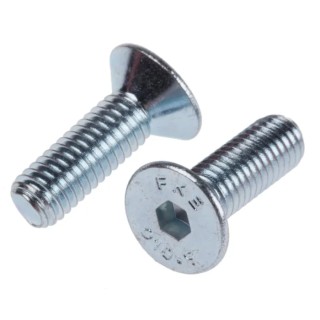 RS PRO Bright Zinc Plated Steel Hex Socket Countersunk Screw M5 x 16 mm 483-9846