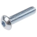 RS PRO Bright Zinc Steel Hex Socket Button Screw M4 x 16 mm 483-9600