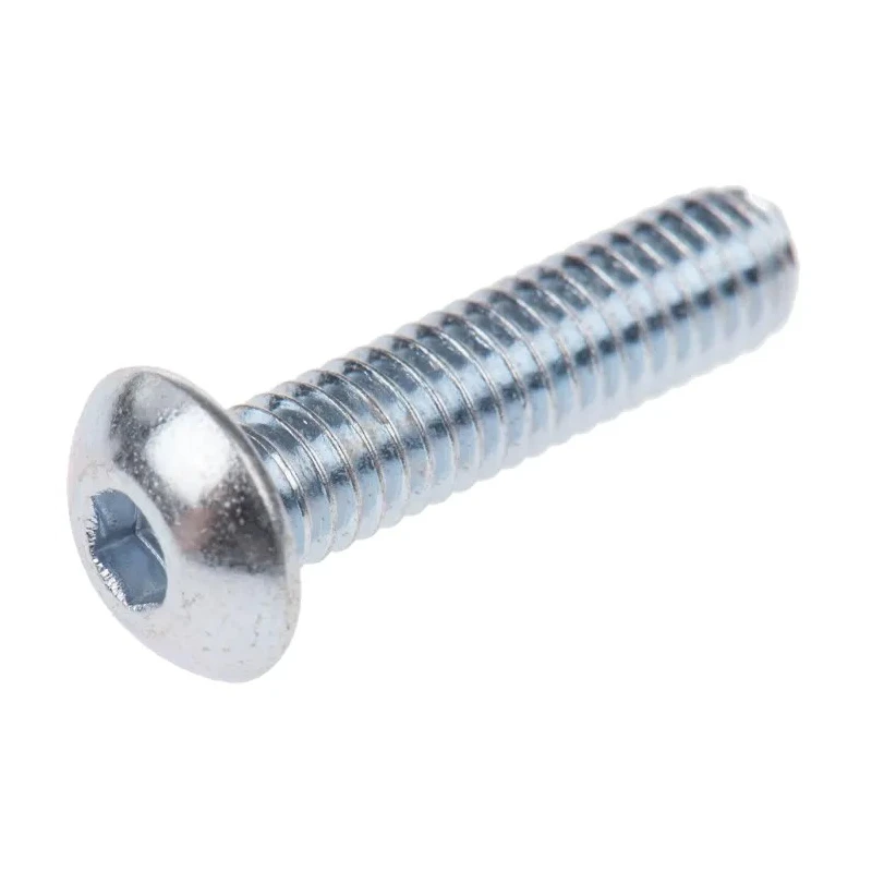 RS PRO Bright Zinc Steel Hex Socket Button Screw M4 x 16 mm 483-9600