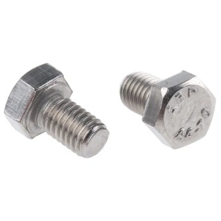 RS PRO Plain Stainless Steel Hex Bolt, M5 x 8 mm, Fully Threaded, DIN 933, Model 484-0082