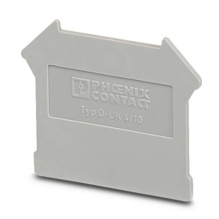Phoenix Contact D-UK4/10 Series End Cover for DIN Rail Terminal Blocks, Polyamide, Grey, ATEX Certified 3003020