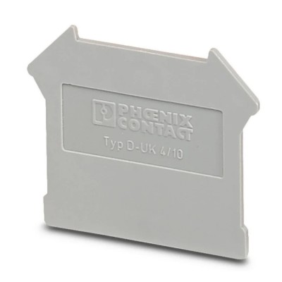 Phoenix Contact D-UK4/10 Series End Cover for DIN Rail Terminal Blocks, Polyamide, Grey, ATEX Certified 3003020