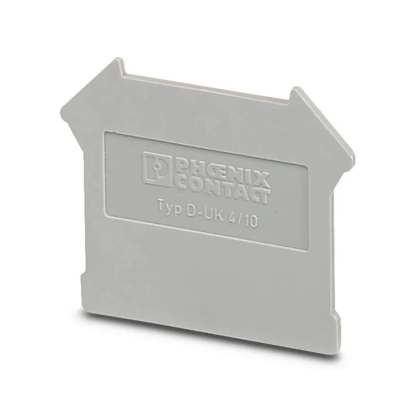 Phoenix Contact D-UK4/10 Series End Cover for DIN Rail Terminal Blocks, Polyamide, Grey, ATEX Certified 3003020