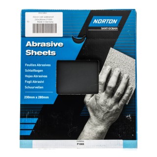 Norton Silicon Carbide Very Fine Grade Abrasive Sanding Sheet 280mm x 230mm P1000 Grit 63642533001