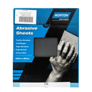 Norton Abrasive Sanding Sheet Silicon Carbide 280mm x 230mm P1200 Grit Very Fine Grade 63642533002