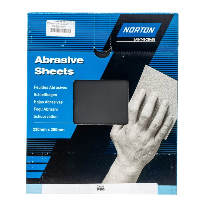 Norton Silicon Carbide Abrasive Sanding Sheet 280mm x 230mm P800 Grit Very Fine Grade 63642533000