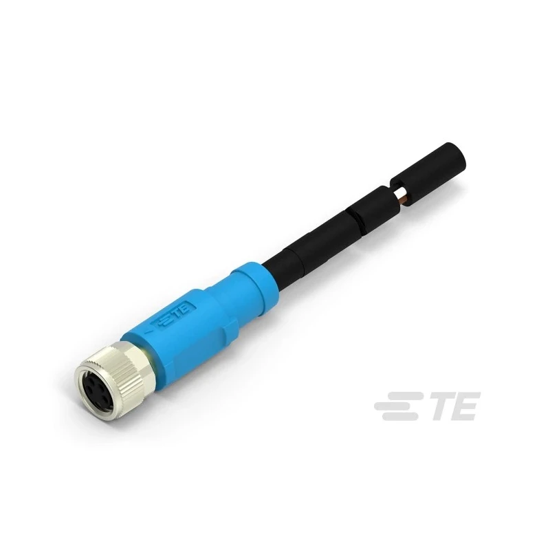 TE Connectivity Female 4 Way M8 Straight to Unterminated 4 Way Free End Sensor Actuator Cable 5000mm T4061310004-005