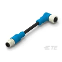 TE Connectivity Sensor Actuator Cable Male/Female 5 Way M12 60V Polyurethane Jacket Grey 5000mm T4162124005-005