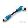 TE Connectivity Sensor Actuator Cable Male/Female 5 Way M12 60V Polyurethane Jacket Grey 5000mm T4162124005-005