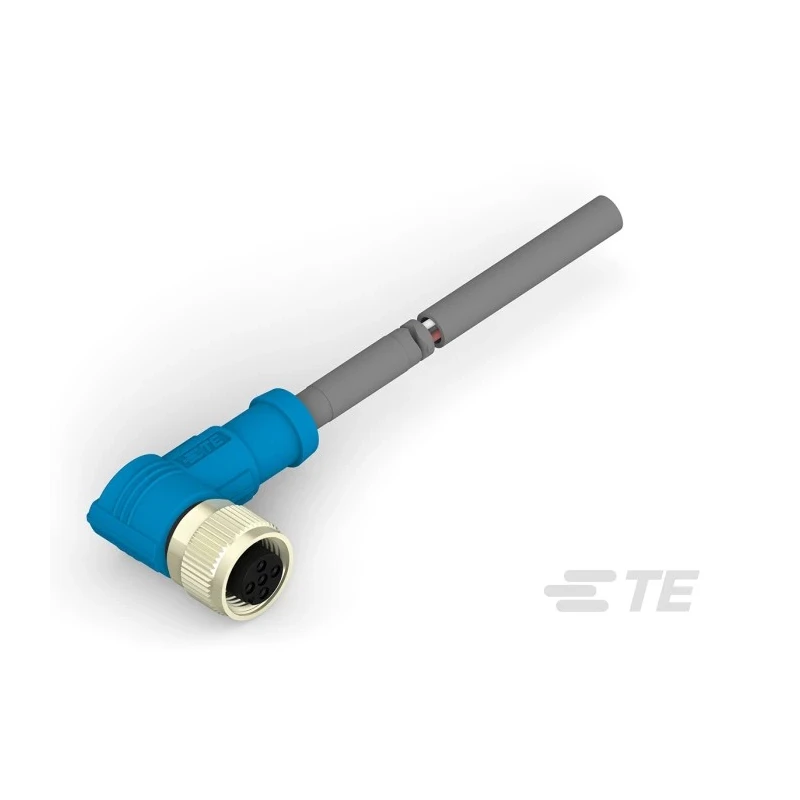 TE Connectivity Sensor Actuator Cable Female 5 Way Right Angle to Unterminated 5 Way Free End, Nylon Grey T4161420005-004