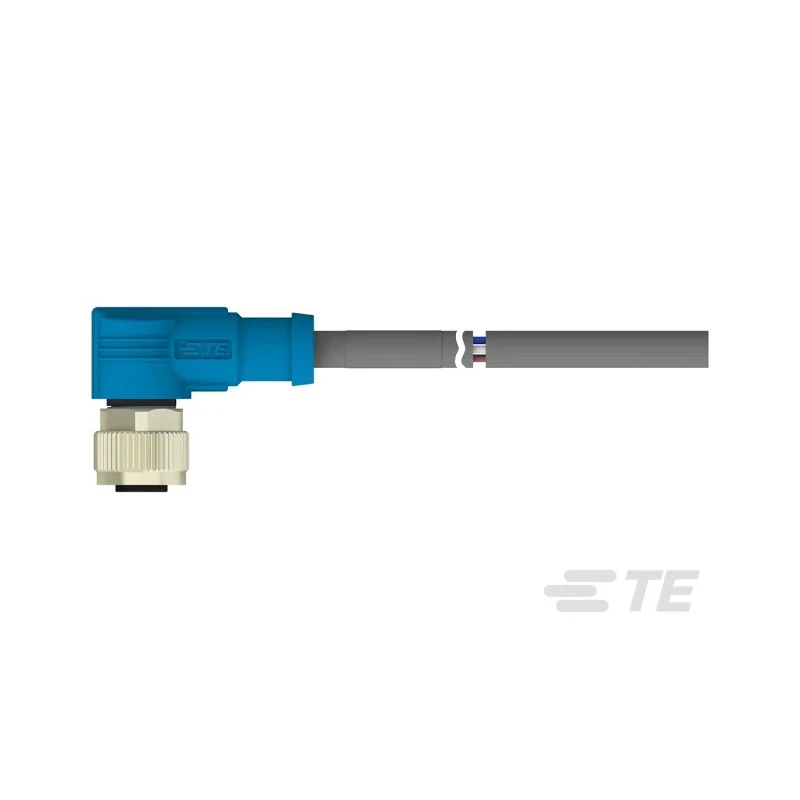 TE Connectivity Sensor Actuator Cable Female 5 Way Right Angle to Unterminated 5 Way Free End, Nylon Grey T4161420005-004