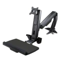StarTech.com Black Sit-Stand Monitor Arm with Keyboard Tray, Desk Mount, Max Load 8 kg, VESA 75x75 or 100x100 mm ARMSTSCP1