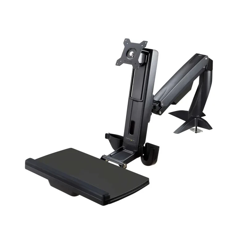 StarTech.com Black Sit-Stand Monitor Arm with Keyboard Tray, Desk Mount, Max Load 8 kg, VESA 75x75 or 100x100 mm ARMSTSCP1