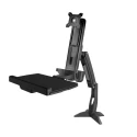 StarTech.com Black Sit-Stand Monitor Arm with Keyboard Tray, Desk Mount, Max Load 8 kg, VESA 75x75 or 100x100 mm ARMSTSCP1