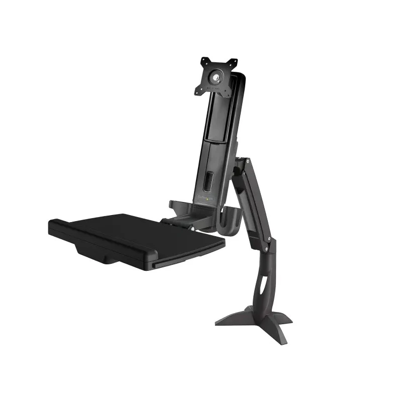 StarTech.com Black Sit-Stand Monitor Arm with Keyboard Tray, Desk Mount, Max Load 8 kg, VESA 75x75 or 100x100 mm ARMSTSCP1